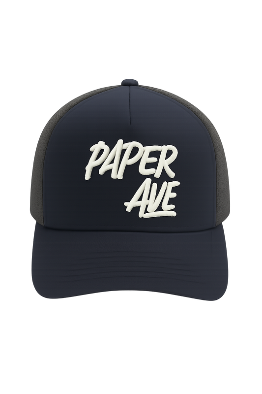 Navy Blue Paper Avenue Hat